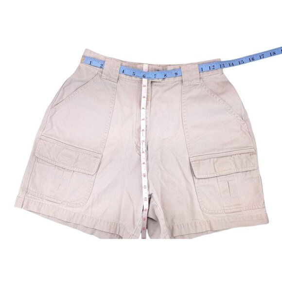 Vintage Marsh Landing Petite Khaki Cargo Shorts Women Size 6P Tan 6 Pockets - Picture 6 of 8